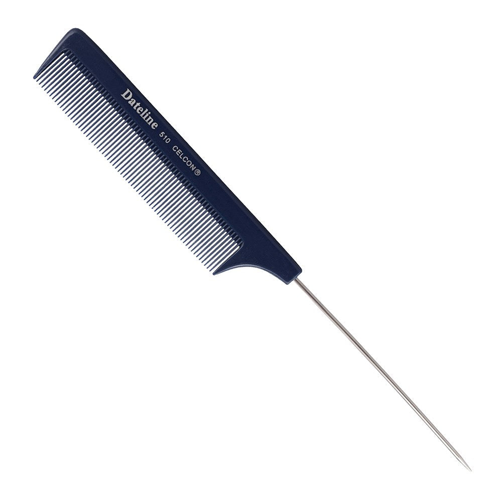 Dateline Professional Blue Celcon 510 Metal Tail Comb – 20cm