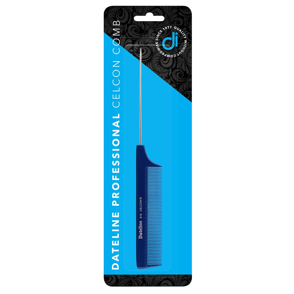 Dateline Professional Blue Celcon 510 Metal Tail Comb – 20cm