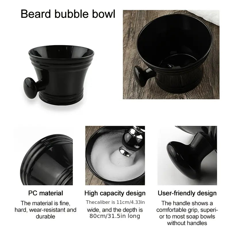 Plastic Shave Mug Bowl with Handle - White