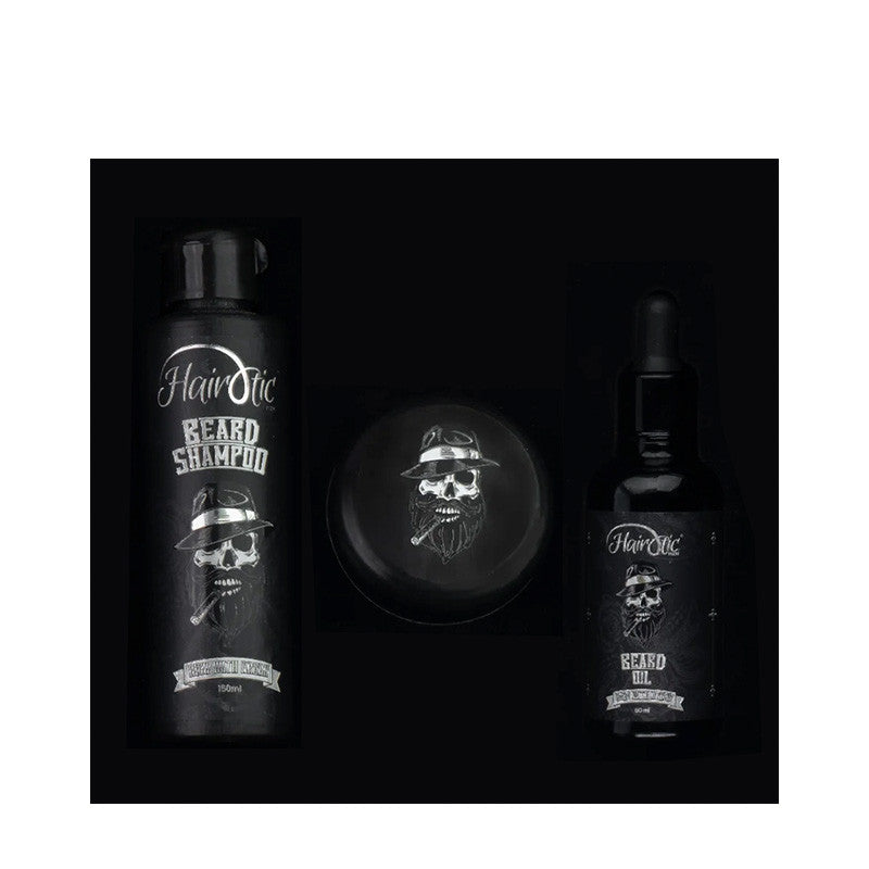 Hairotic 3-Piece Grooming Beard Kit Shampoo Balm Oil Made in UAE