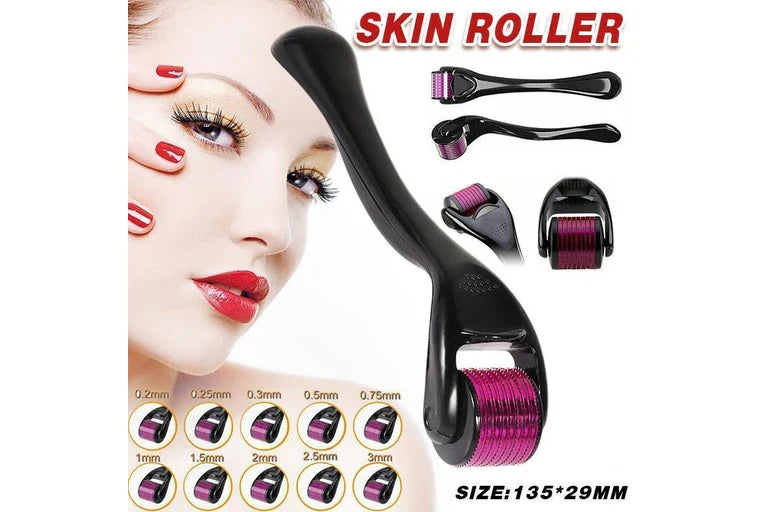 Derma Roller Titanium Micro Needle Skin 540 Needles Scars Anti Aging Dermaroller