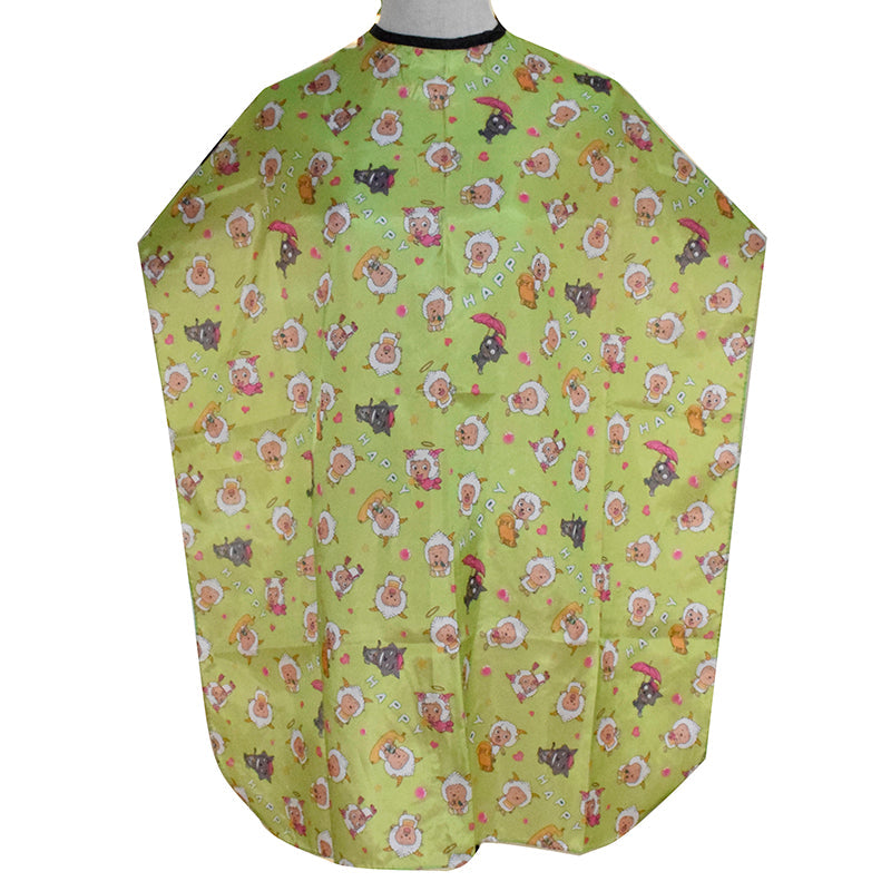 Kids Hair Cutting Cape Cartoon Green – Waterproof Barber Cape