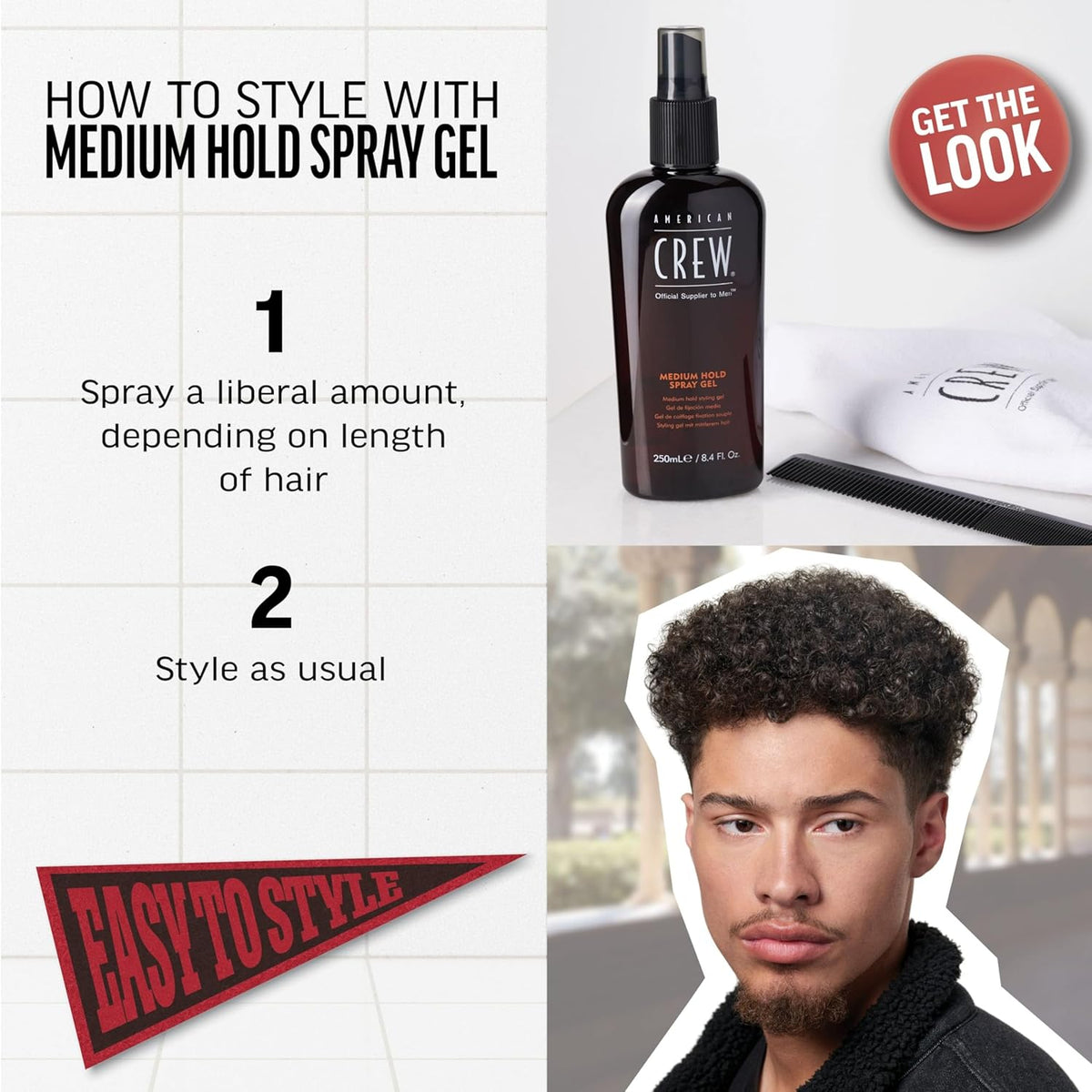American Crew Medium Hold Spray Gel – 250ml