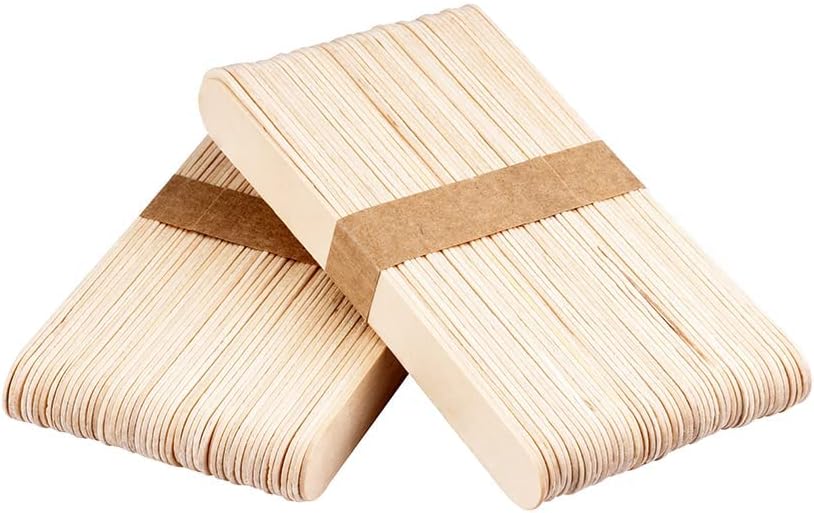 Large Wooden Wax Sticks 100 Pack – Wide Body Wax Applicator Spatulas