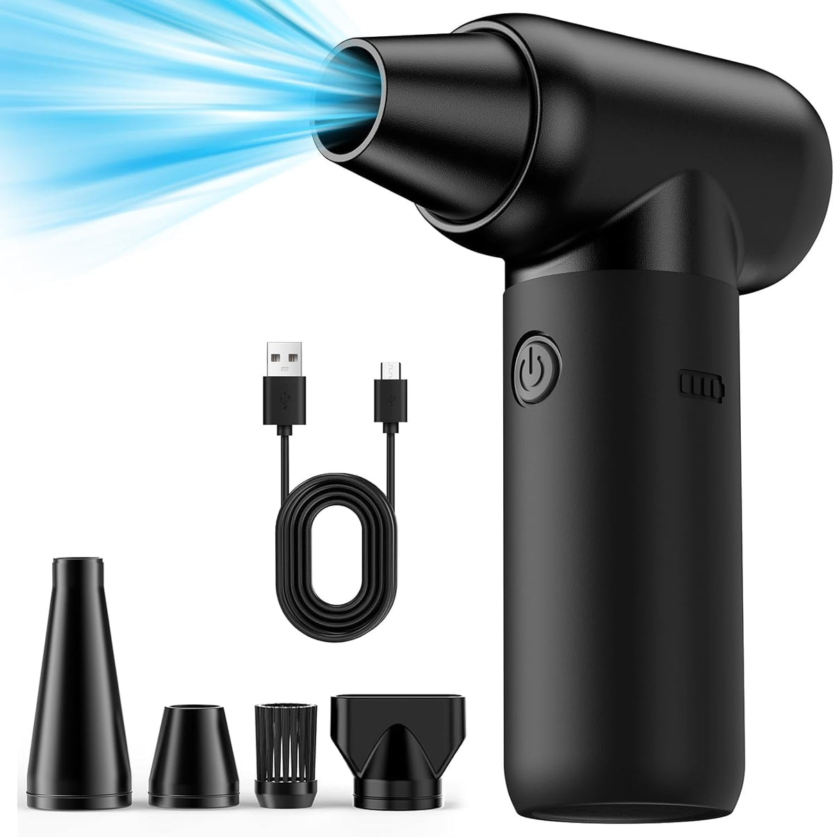 Portable Jet Blower 150000 RPM – 6000mAh Brushless Air Duster Black