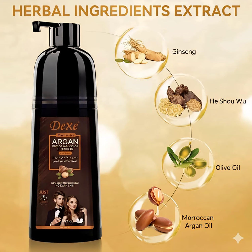 Dexe Dark Brown Hair Argan Oil Color Shampoo 400ml