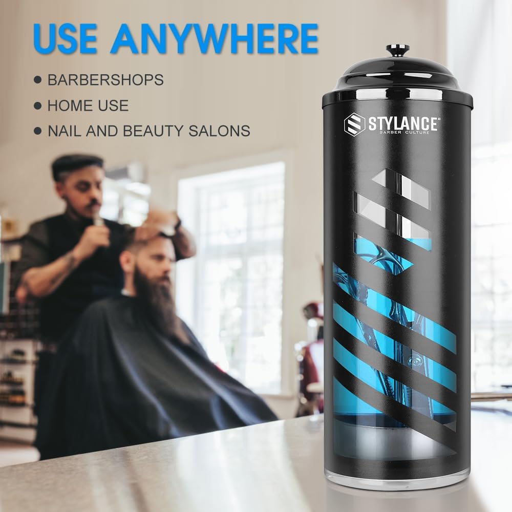 Barber Disinfecting Jar – Glass Disinfectant Container with Removable Basket 1000ml