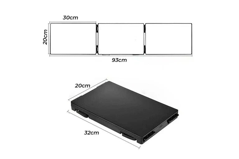 3 Way Trifold Mirror 360 Degree Folding Mirror for Make Up Hair Styling Shaving Grooming Adjustable Height Brackets