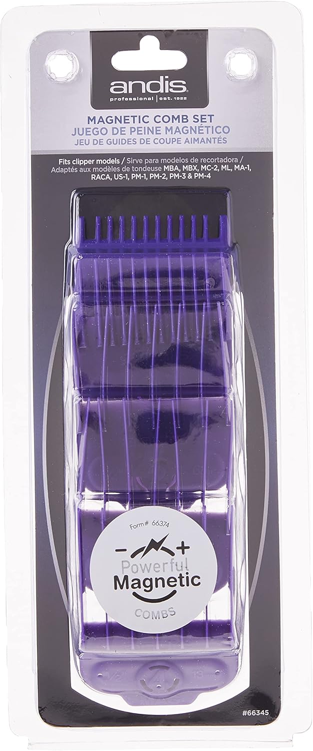Andis Nano-Silver Magnetic Attachment Universal 5 Piece Comb Set, Small