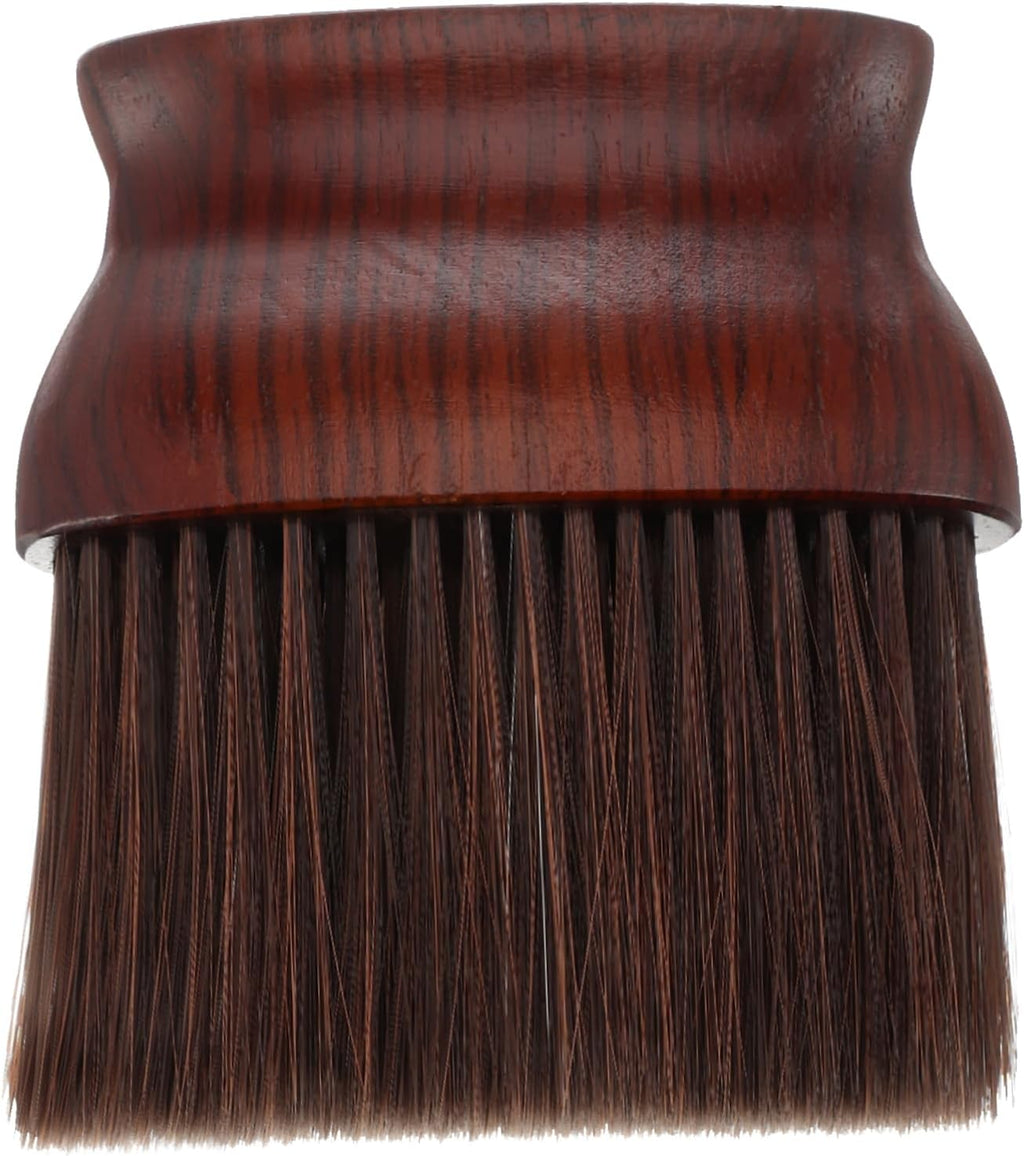 Barber Top Neck Brush - Flat Wood Handle Dark Chocolate