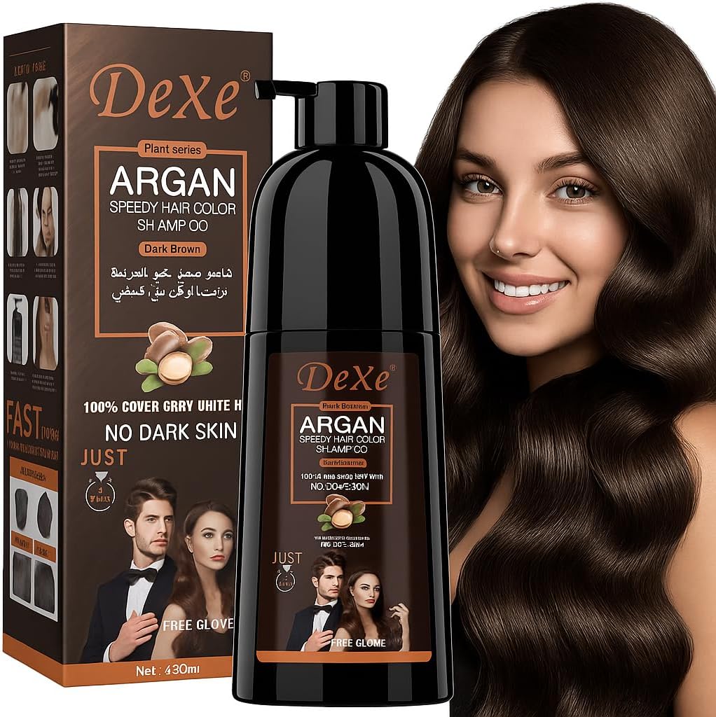 Dexe Dark Brown Hair Argan Oil Color Shampoo 400ml