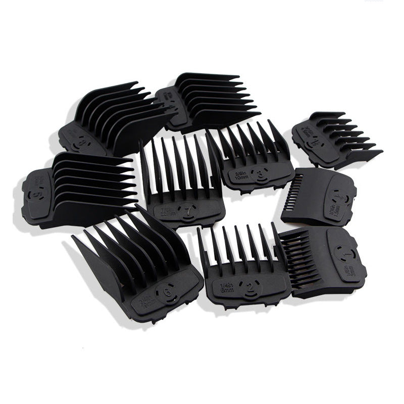 10pcs Magnetic Hair Clipper Guards Set – Universal Black Comb Kit
