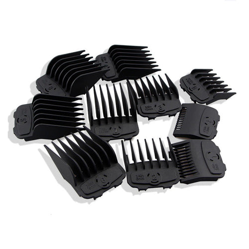 10pcs Magnetic Hair Clipper Guards Set – Universal Black Comb Kit