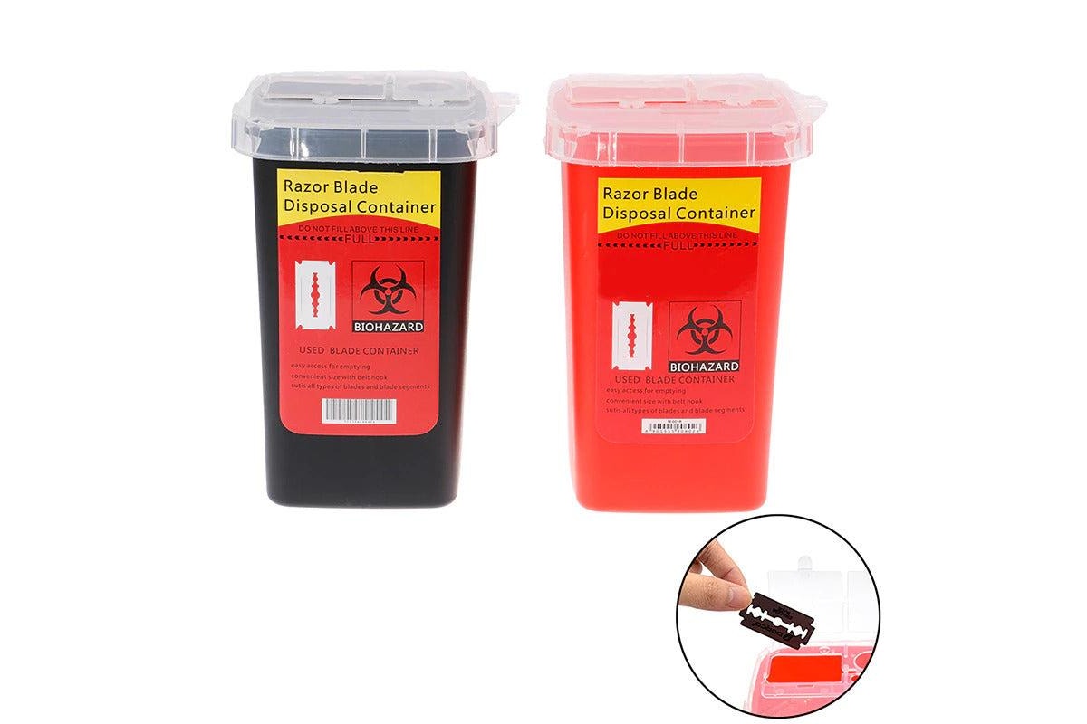 Razor Blade Disposal Container Black - Red - Yellow
