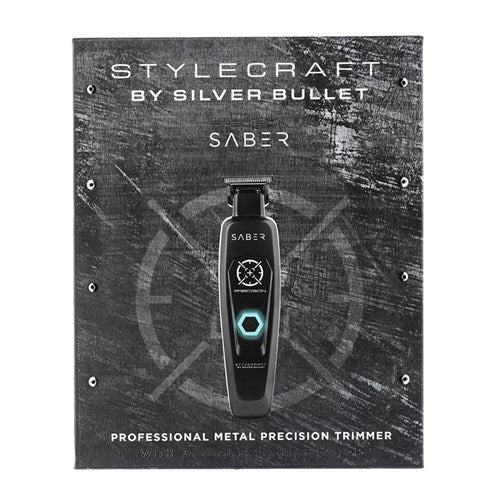 StyleCraft Saber Hair Trimmer Black – 7500RPM Brushless Narrow Blade Trimmer