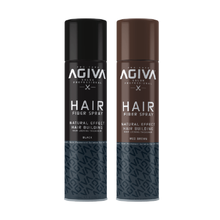 Agiva Hair Fiber Spray 150ml Black – Instant Hair Thickening Spray
