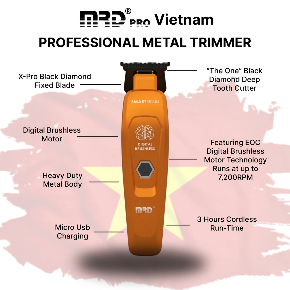 MRD SmartBrain Trimmer Orange – Zero Gap Detail Trimmer