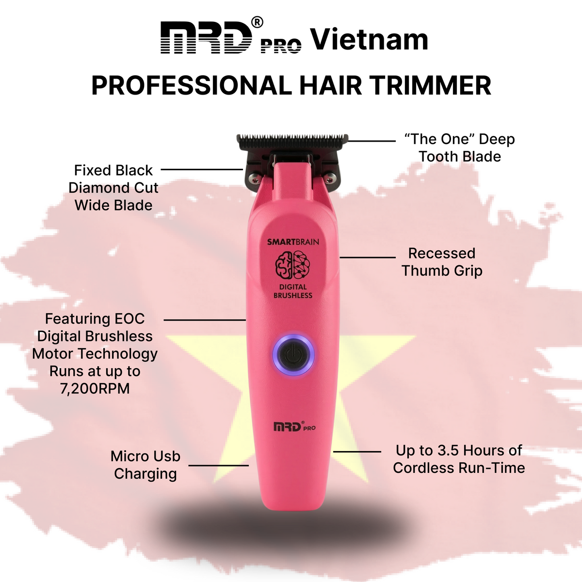 MRD SmartBrain Precision Trimmer – Pink