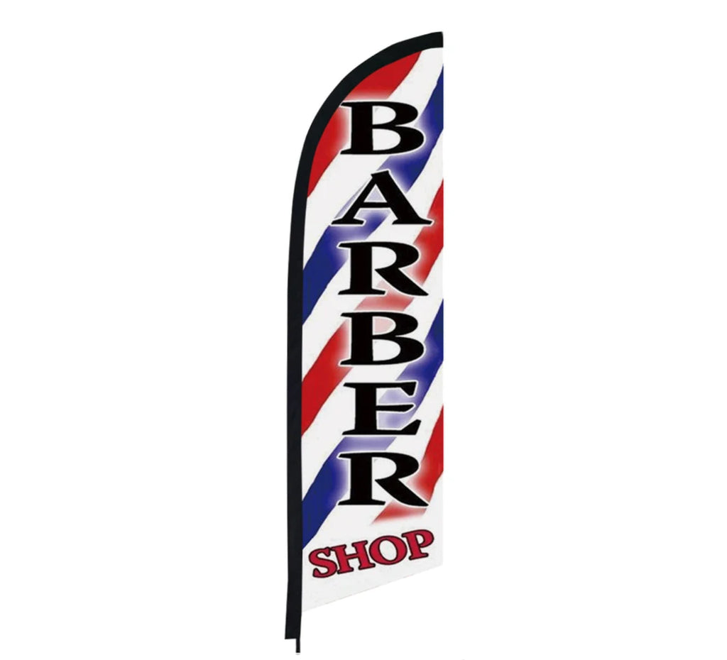 Barber Shop Flag Banner 3.4m Full Set + Bag