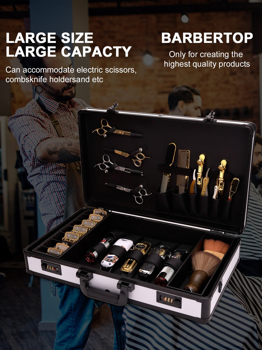 Barber Tools Carry Bag Trimmers Clippers Organizer Box Carry Case White