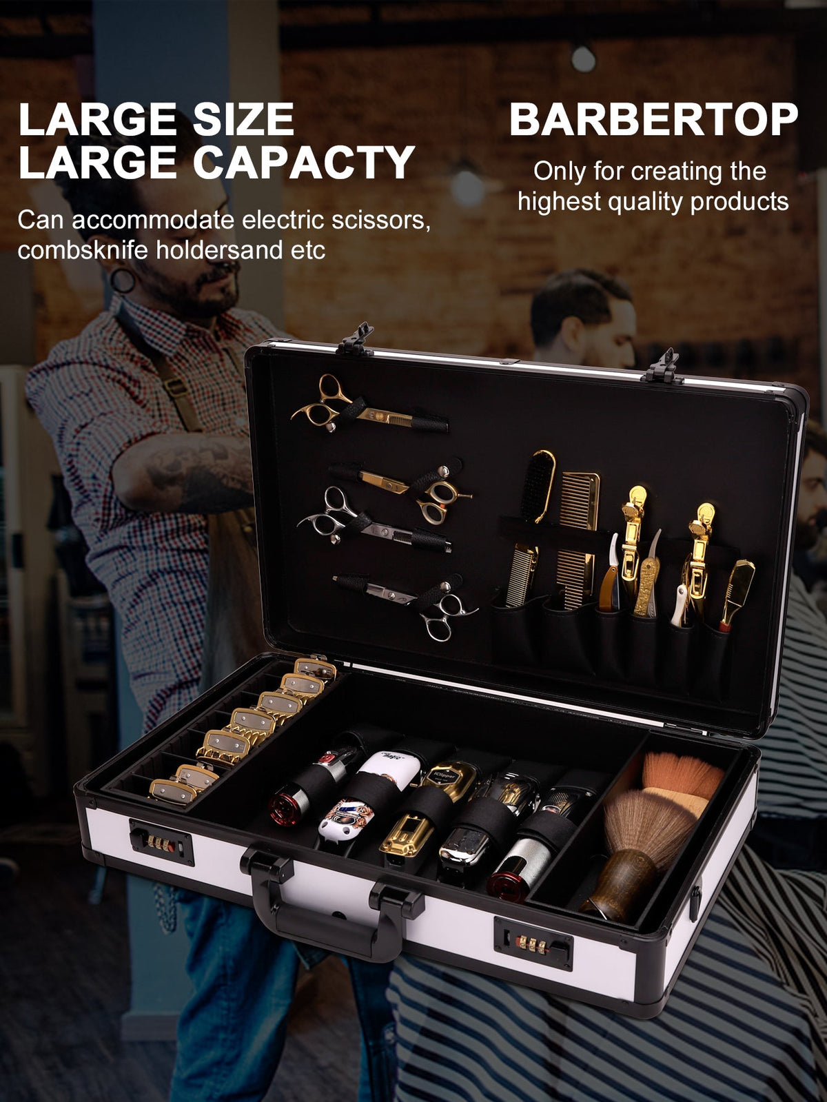 Barber Tools Carry Bag Trimmers Clippers Organizer Box Carry Case White