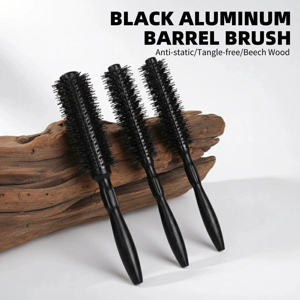 Wooden Round Hair Brush – Heat-Resistant Nylon Bristles Size 10, 12, 14