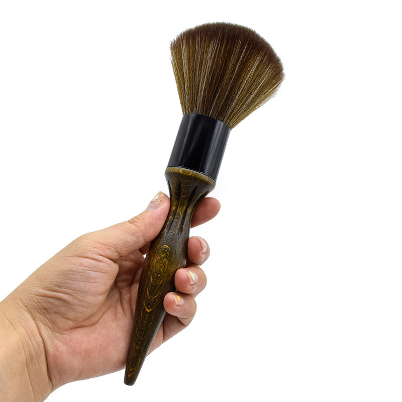 Barber Neck Duster Brush – Soft Fiber Bristles Wooden Handle
