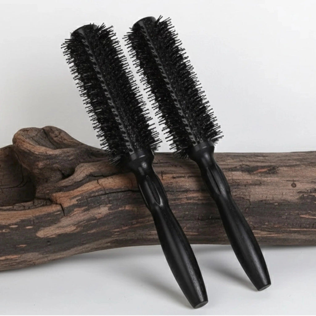 Wooden Round Hair Brush – Heat-Resistant Nylon Bristles Size 10, 12, 14