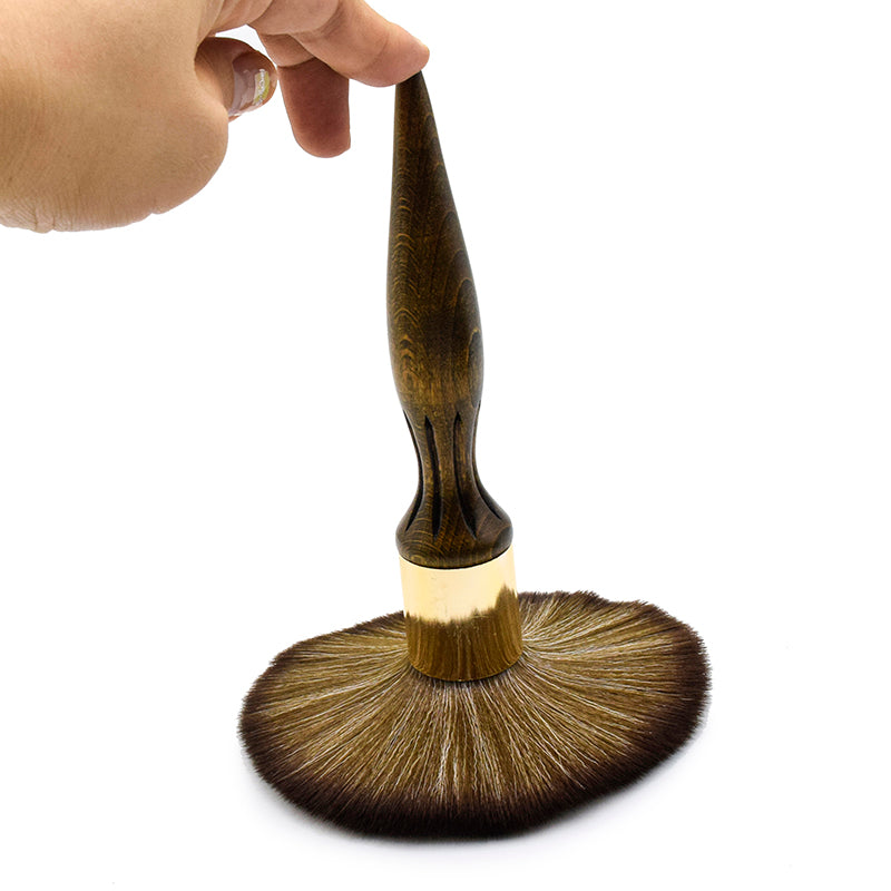Barber Neck Duster Brush – Soft Fiber Bristles Wooden Handle