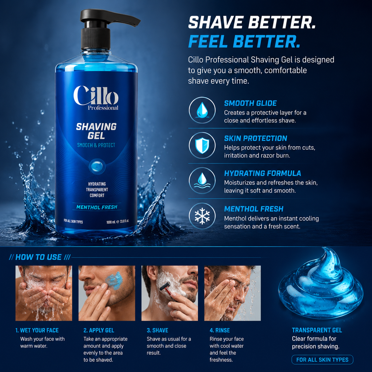 Cillo Shaving Gel Maximum Comfort – 1000ml