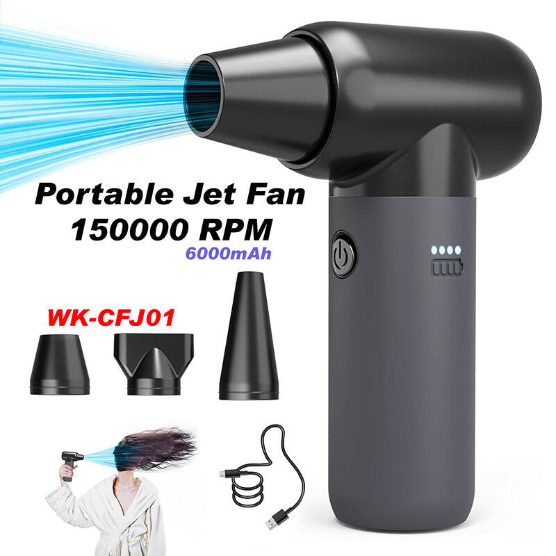Portable Jet Blower 150000 RPM – 6000mAh Brushless Air Duster Black