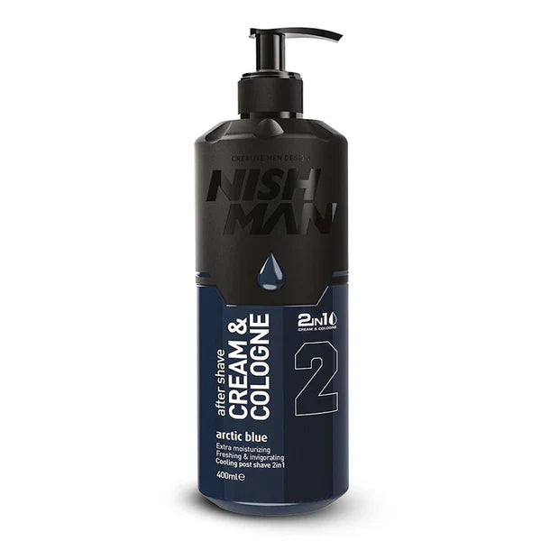 Nish Man After Shave CREAM Cologne Arctic Blue (2) 400ml