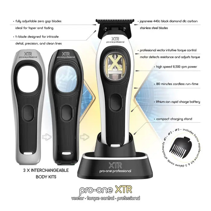 Pro-One XTR Cordless Trimmer – 8,500 RPM Precision with Zero-Gap Control