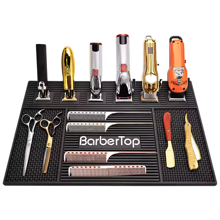 Barbershop Magnetic Tool Storage Mat – Anti-Slip Waterproof Rubber