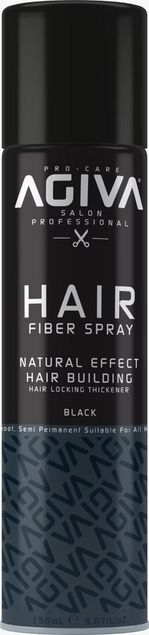 Agiva Hair Fiber Spray 150ml Black – Instant Hair Thickening Spray