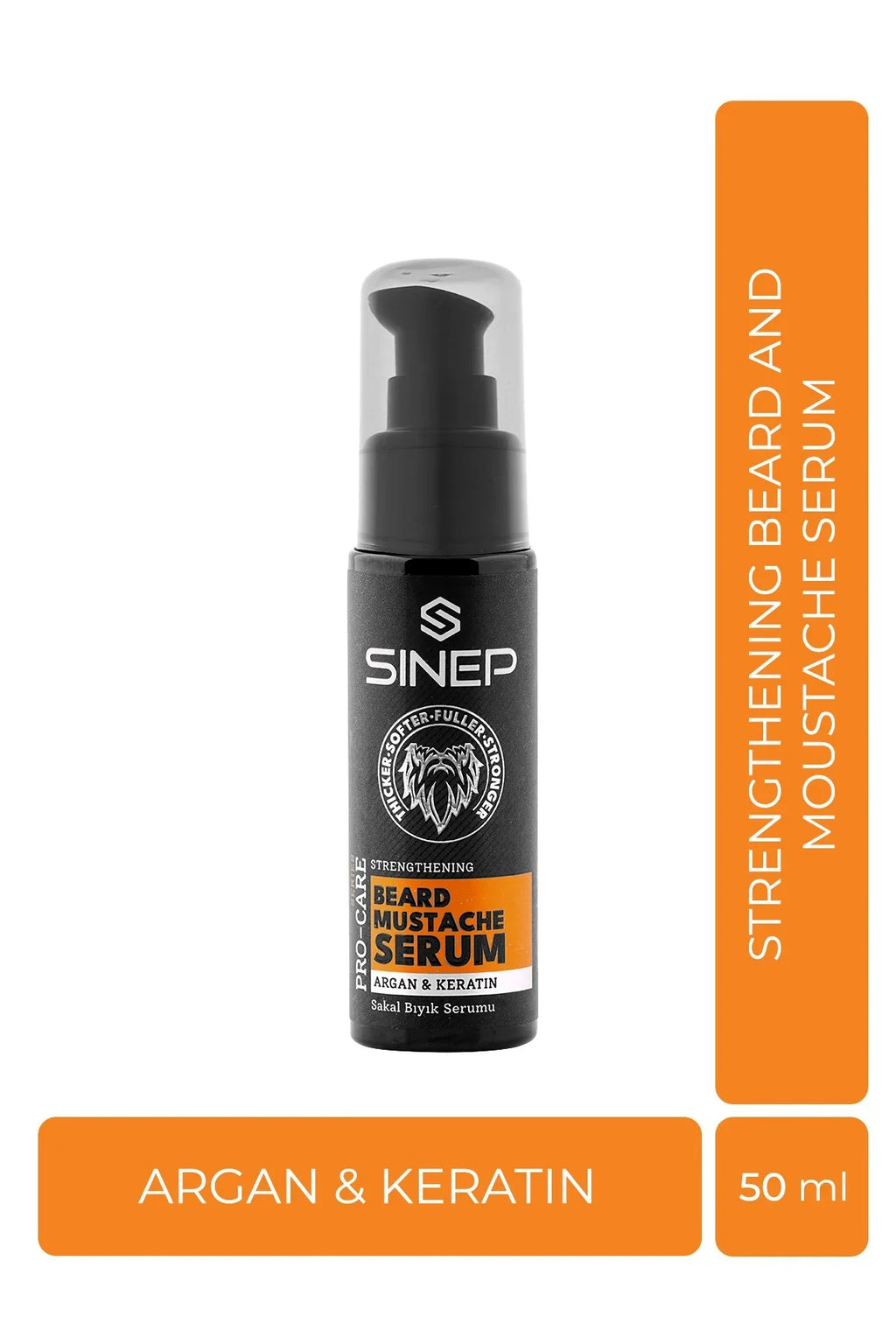 SINEP Beard & Mustache Serum 50ml Argan Oil & Keratin Beard Care Serum