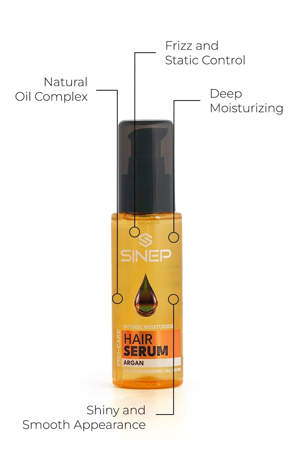 SINEP Argan Hair Serum 75ml Anti Frizz Repair & Shine Hair Treatment