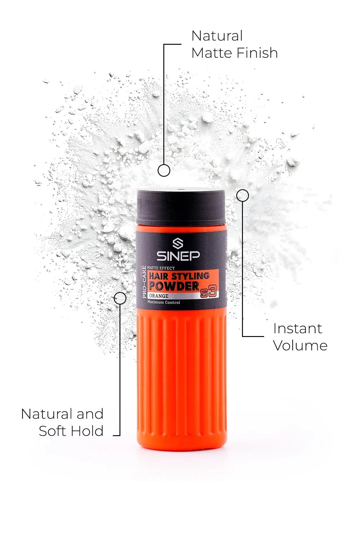 SINEP Orange Hair Styling Powder Strong Hold Volumizing Powder Wax 20g