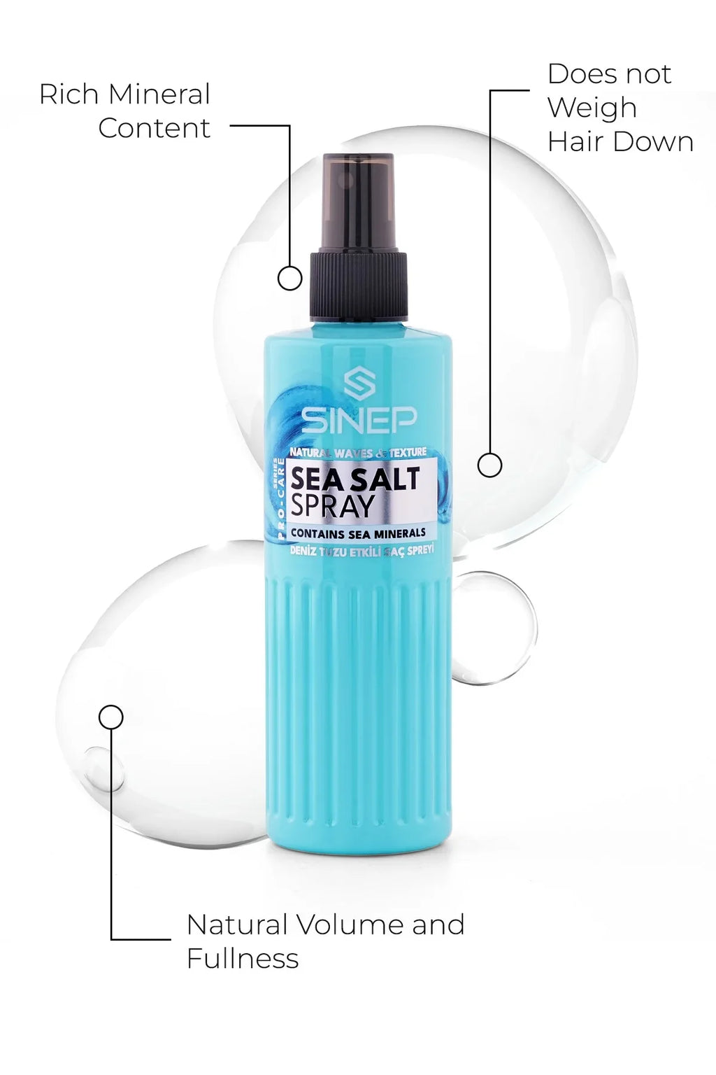 SINEP Sea Salt Hair Spray 250ml Texturizing Beach Waves Volume Spray