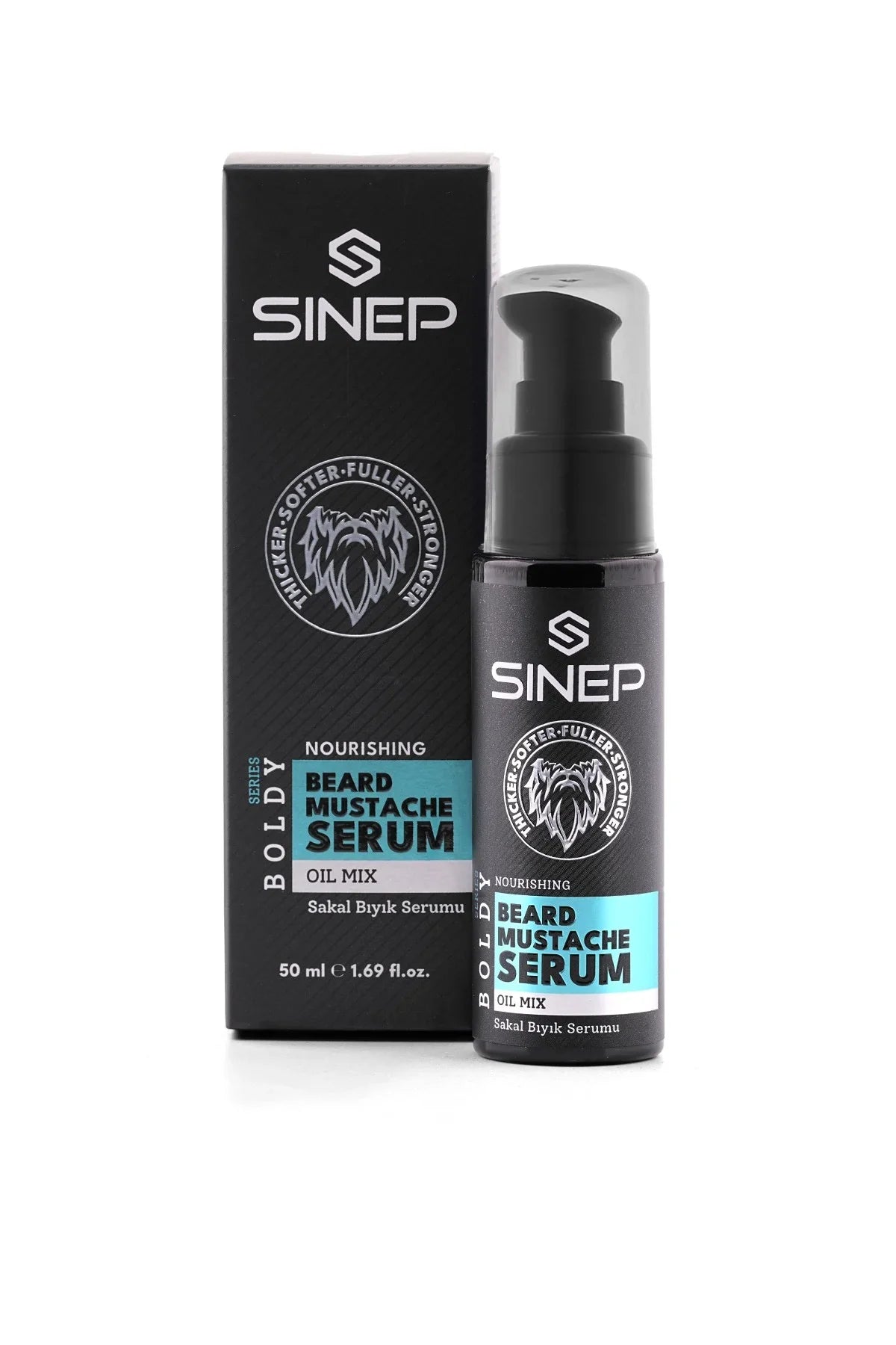 SINEP Beard & Mustache Serum 50ml Natural Oil Blend Beard Care Serum