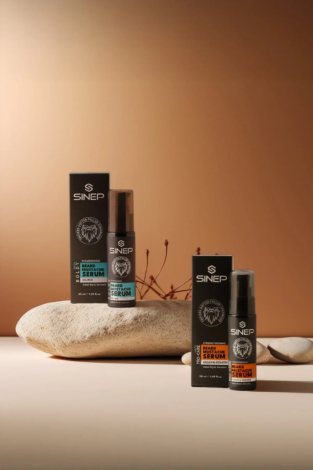 SINEP Beard & Mustache Serum 50ml Natural Oil Blend Beard Care Serum