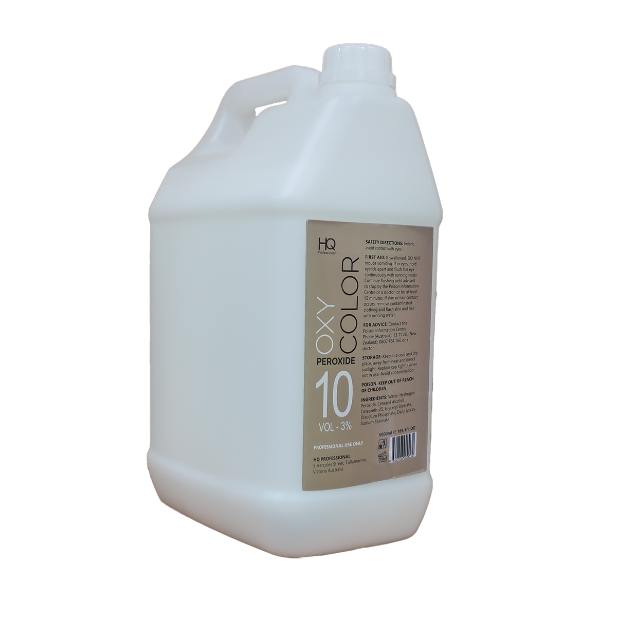 HQ Professional Oxy Color Peroxide 5L 10 Vol – Cream Developer
