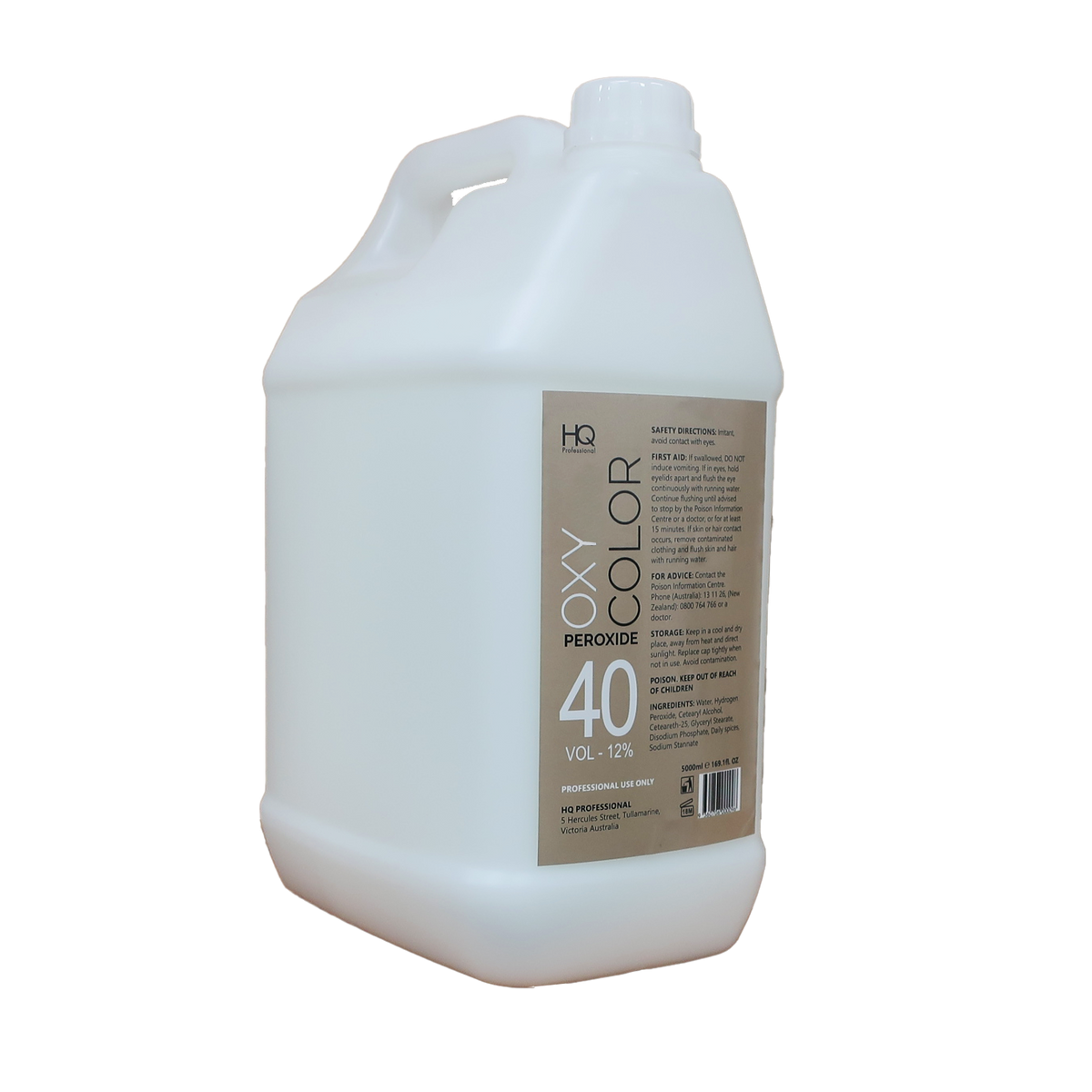 HQ Professional Oxy Color Peroxide 5L 40 Vol – Cream Developer