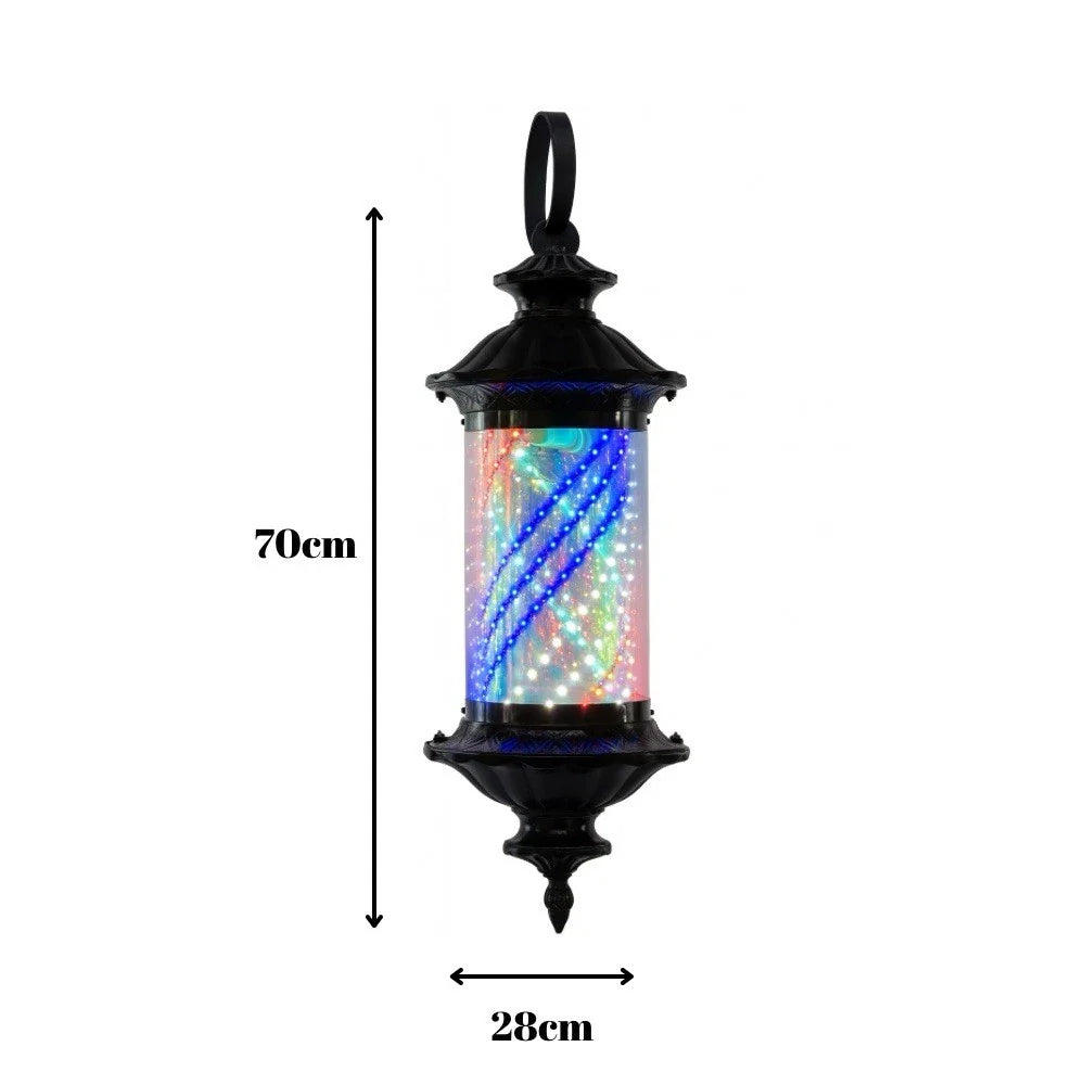 70cm Barber Pole Light Wall Mount Barber Shop Pole Rotating Light Waterproof AU